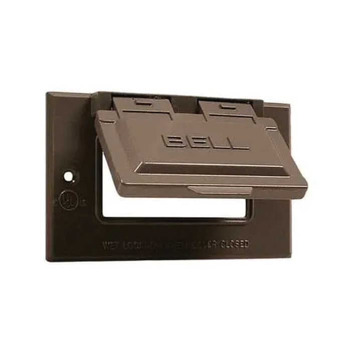 5101-2 Cover, 4-9/16 in W, 1-Gang, Metal, Bronze, Powder-Coated