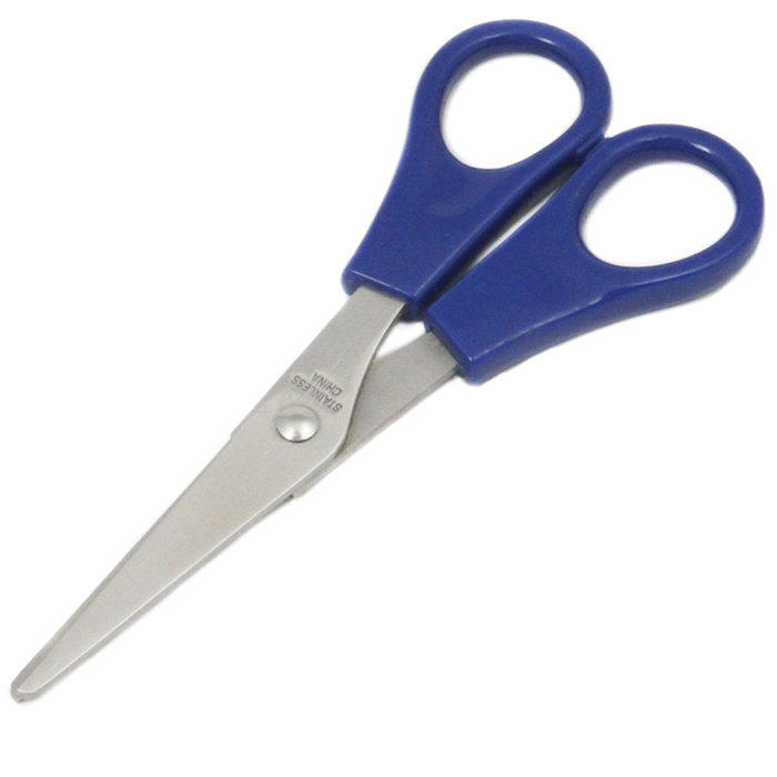 20998 Household Scissors, 5-1/2 in OAL, Stainless Steel Blade, Contoured Handle, Blue Handle