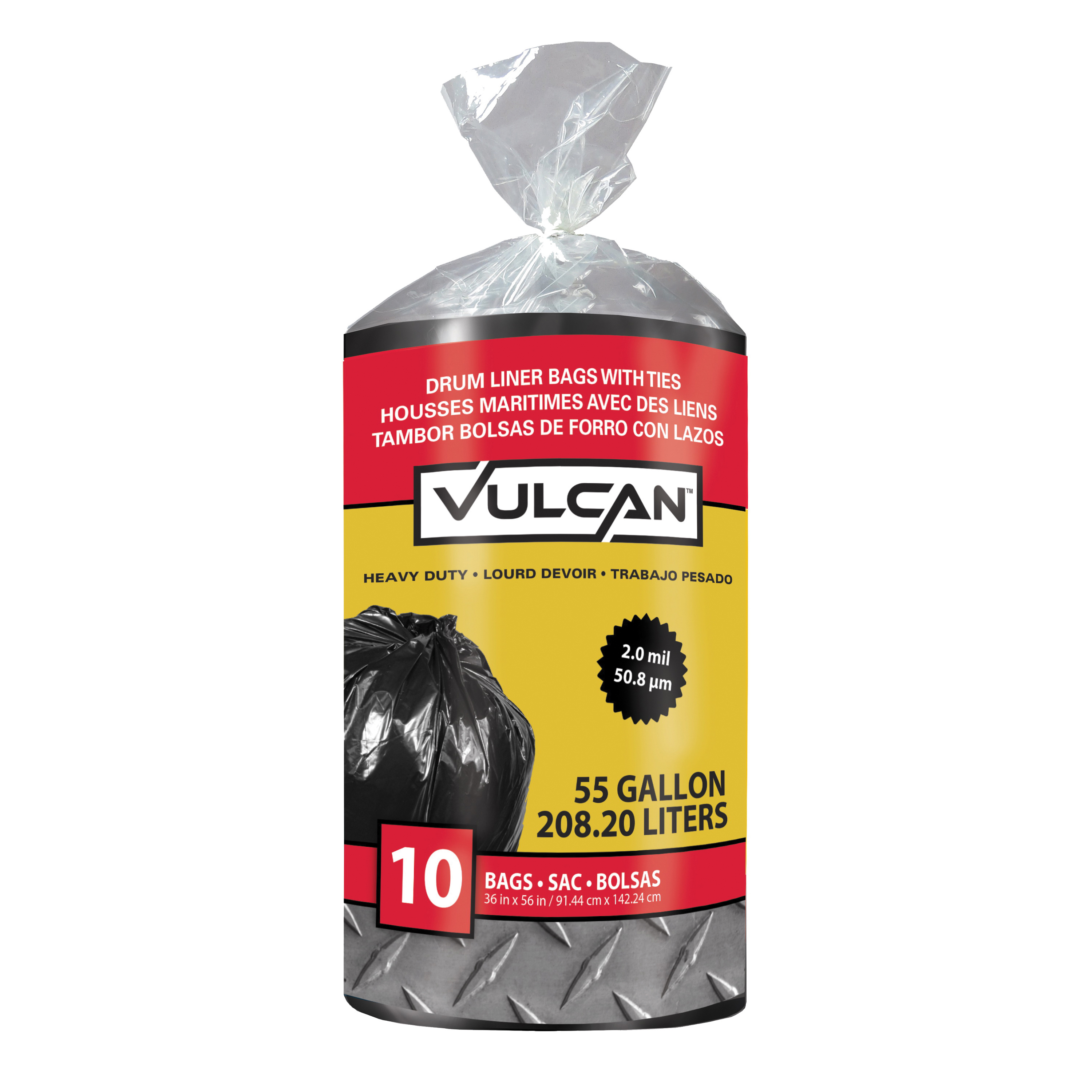 FG-03812-09 Drum Liner, 55 gal, Poly, Black