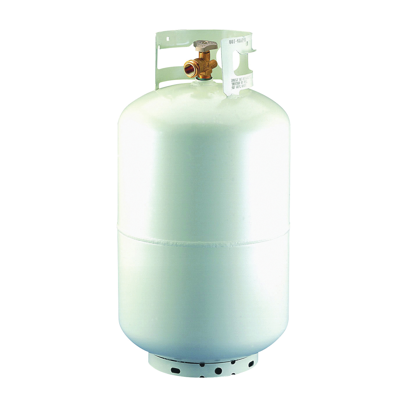 Worthington 296975 Propane Gas Cylinder, 30 lb Tank, Steel, White
