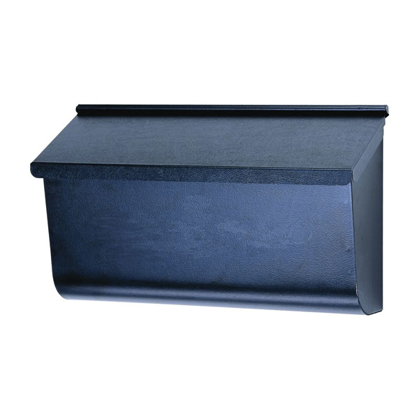 Woodlands L4010WB0 Mailbox, 450 cu-in Capacity, Steel, Galvanized/Textured Powder-Coated, Black