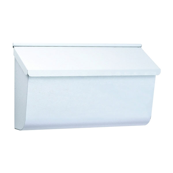 Woodlands L4009WW0 Mailbox, 450 cu-in Capacity, Steel, Galvanized/Textured Powder-Coated, White