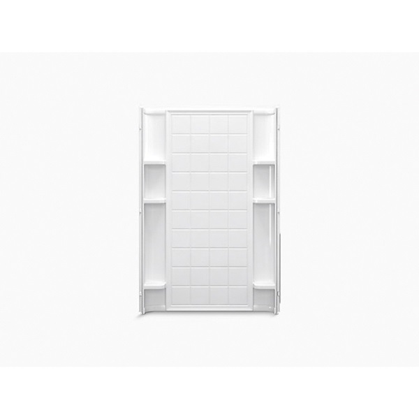 Ensemble 72122100-0 Shower Back Wall, 72-1/2 in L, 48 in W, Vikrell, High-Gloss, Alcove Installation, White