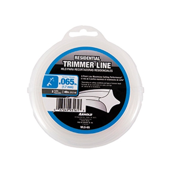 ARNOLD WLS-65 Trimmer Line, 0.065 in Dia, 40 ft L, Nylon - 1