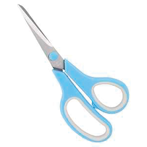 JL-SR-07 2-Tone Scissors, 7-1/2 in OAL, 2-1/4 in L Cut, Stainless Steel Blade, Blue/Gray Handle