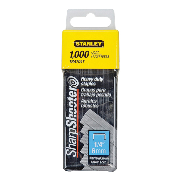 TRA704T Staple, 27/64 in W Crown, 1/4 in L Leg, Galvanized, 24 ga