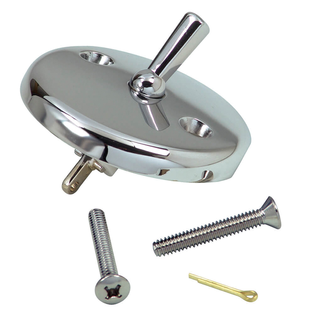 80991 Overflow Plate with Trip Lever, Metal, Chrome-Plated