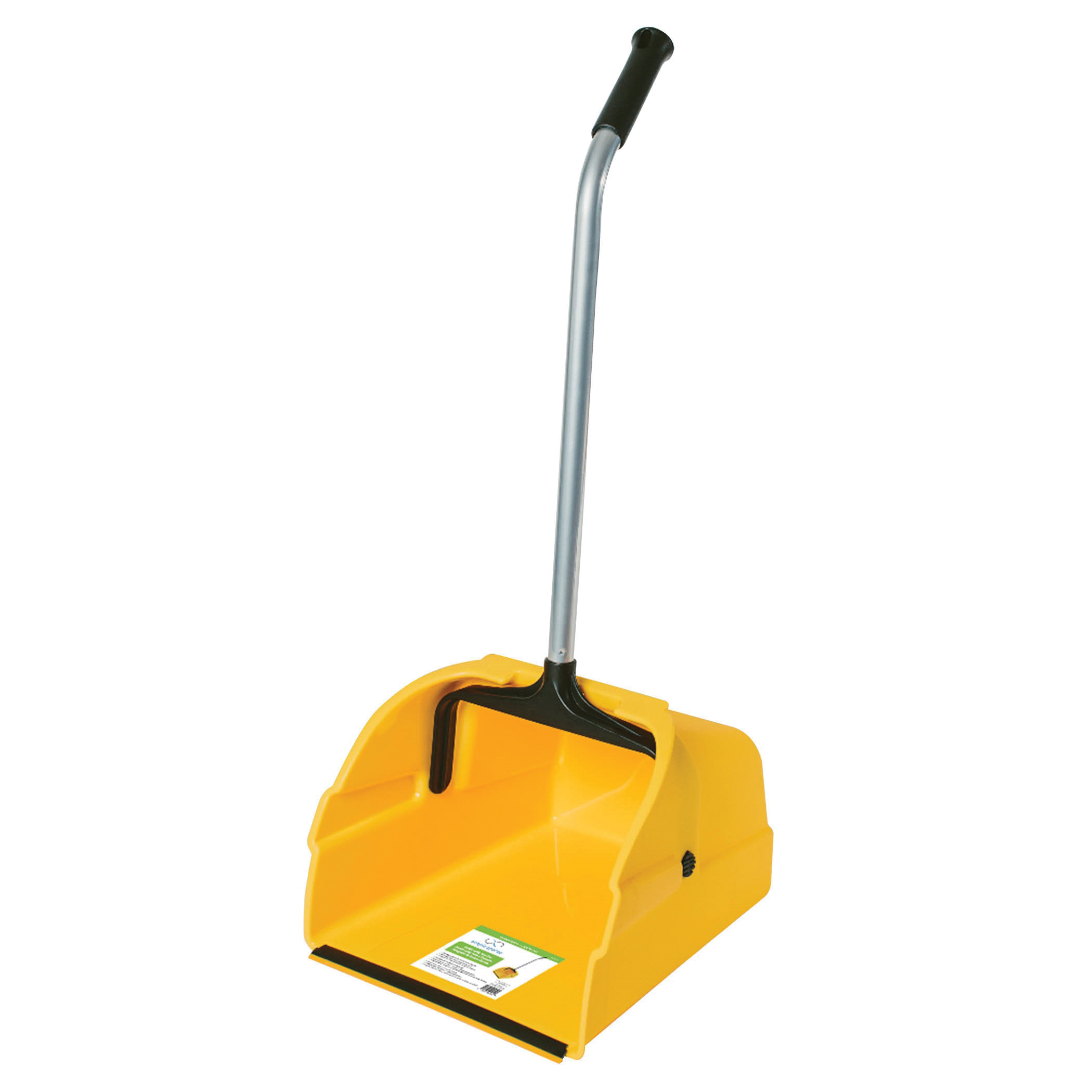 8497 Jumbo Lobby Dustpan, 23 in L, 12 in W, Metal/Plastic/Polypropylene, Yellow