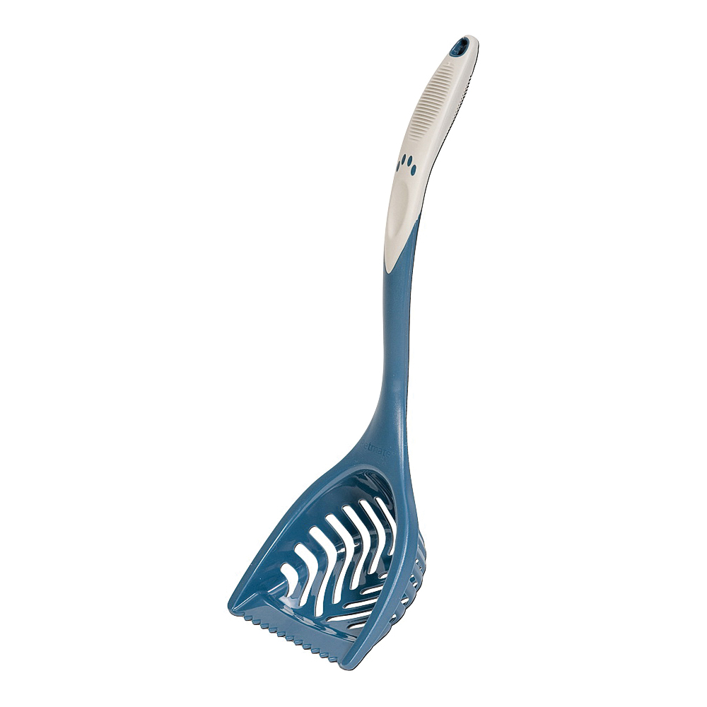 22972 Litter Scoop, Rubber Blade, 17-1/2 in OAL, Blue/White