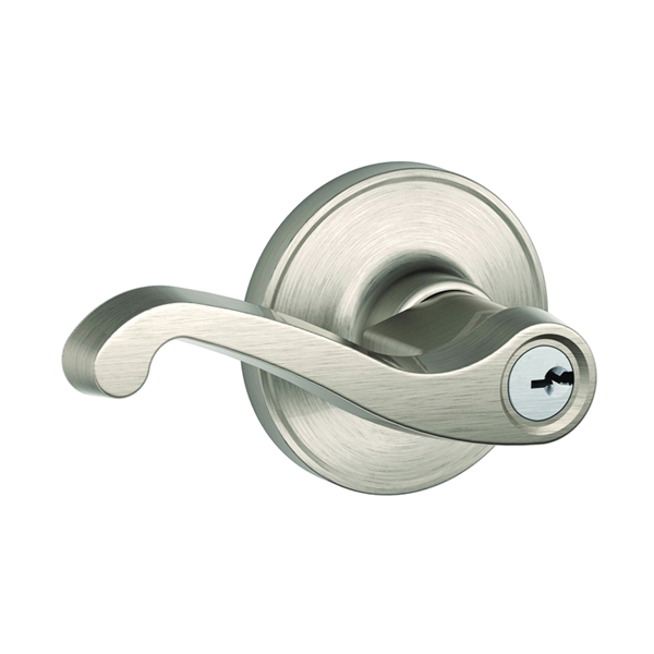 J Series J54 LAS 619 Entry Lever, 7/8 in Housing Dia, Mechanical Lock, Satin Nickel, Metal, Residential, 3 Grade