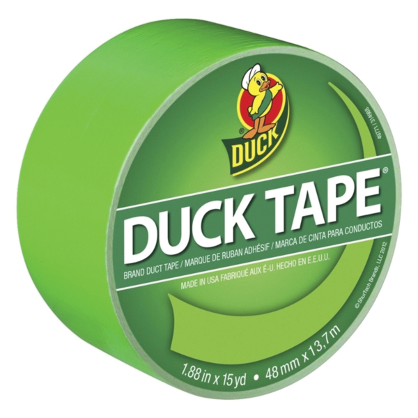 1265018 Duct Tape, 8 mil Thick, 15 yd L, 1.88 in W, Neon Green