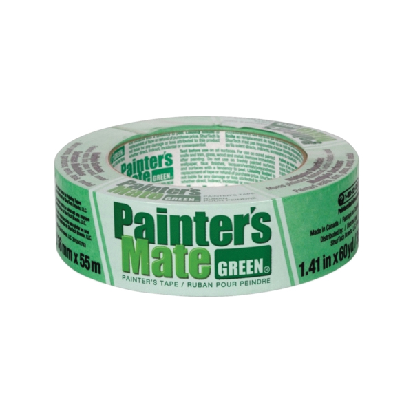 667017 Painter's Tape, 60 yd L, 1.41 in W, Rubber Backing, Green