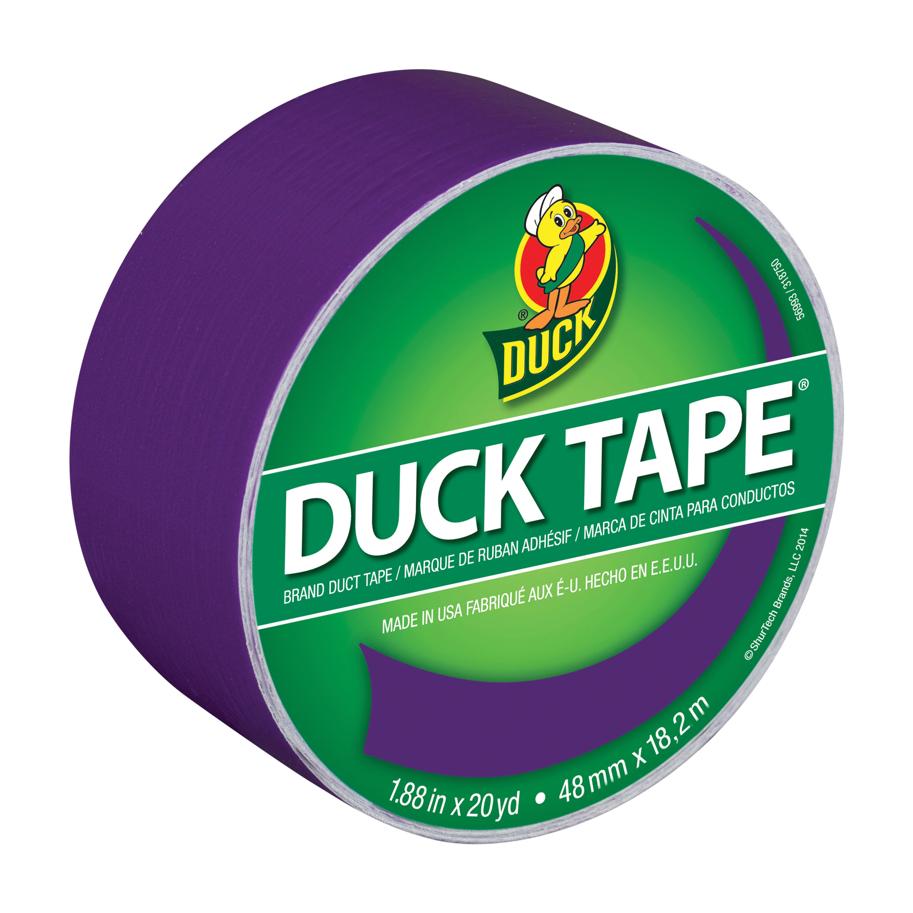 283138 Duct Tape, 8 mil Thick, 20 yd L, 1.88 in W, Purple
