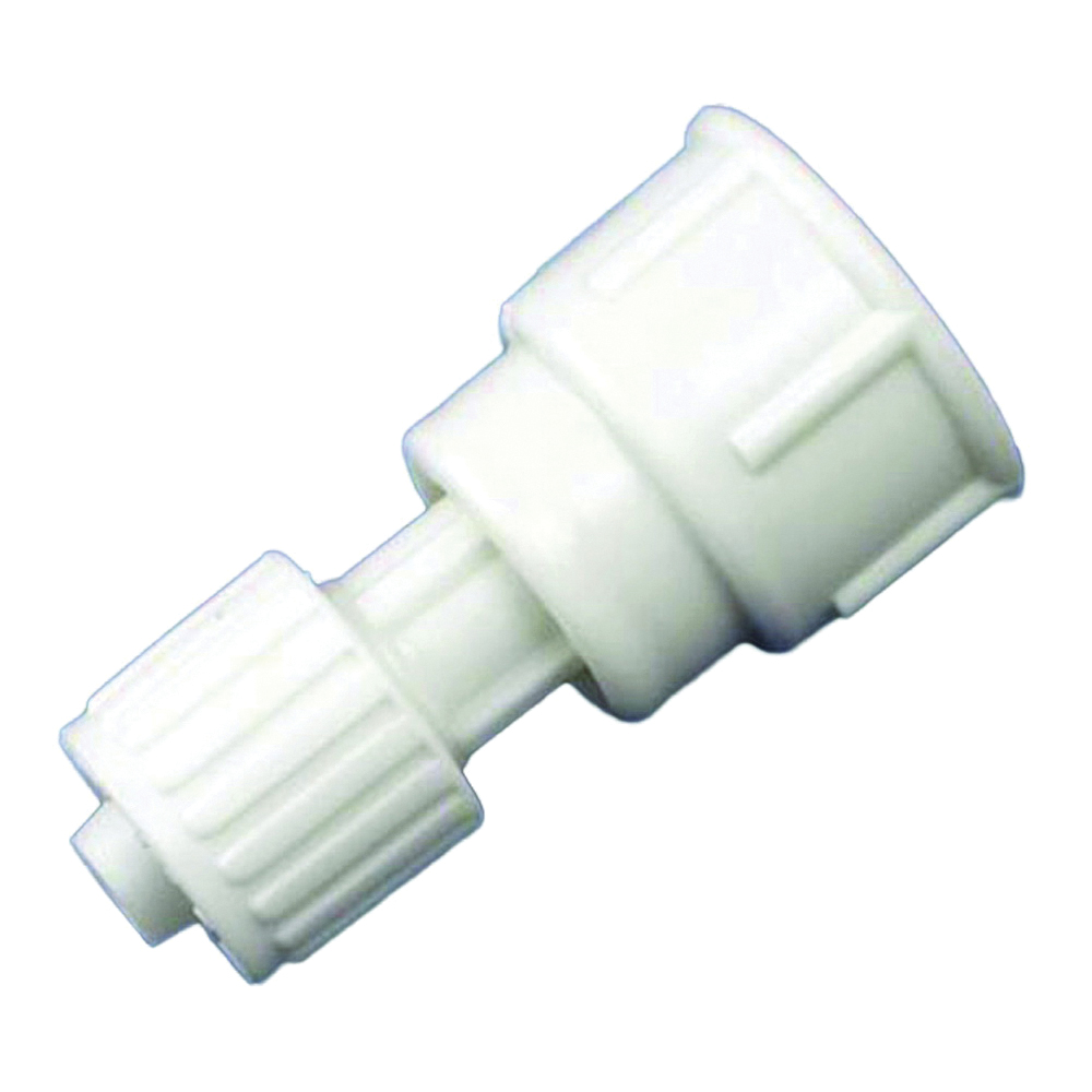 16869 Tube Adapter, 3/8 x 3/4 in, PEX Ballcock, Polyoxymethylene, White, 200 psi Pressure