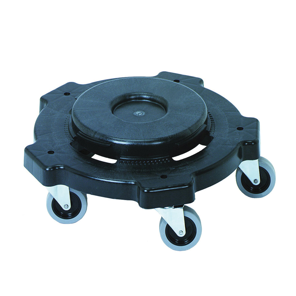 3255 Trash Can Dolly, 20 to 55 gal, Polyethylene, Black