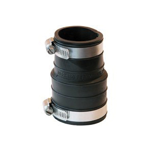 P1059-150 Flexible Coupling, 1-1/2 in, 3.9 in L, Socket, Rubber/Stainless Steel, Black, SCH 40 Schedule, 4.3 psi Pressure