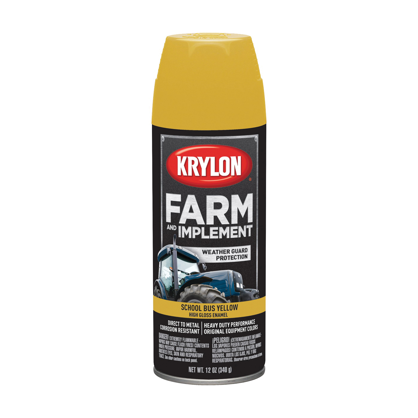 K01957000 Farm Equipment Spray, High-Gloss, School Bus Yellow, 12 oz, Can