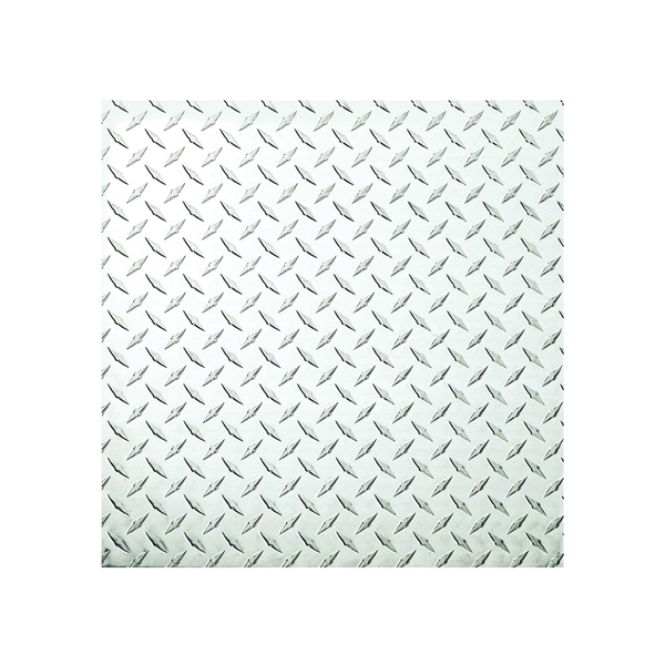 4220BC Series N316-356 Tread Plate, 24 in W, 24 in L, Diamond Tread, Aluminum, Polished