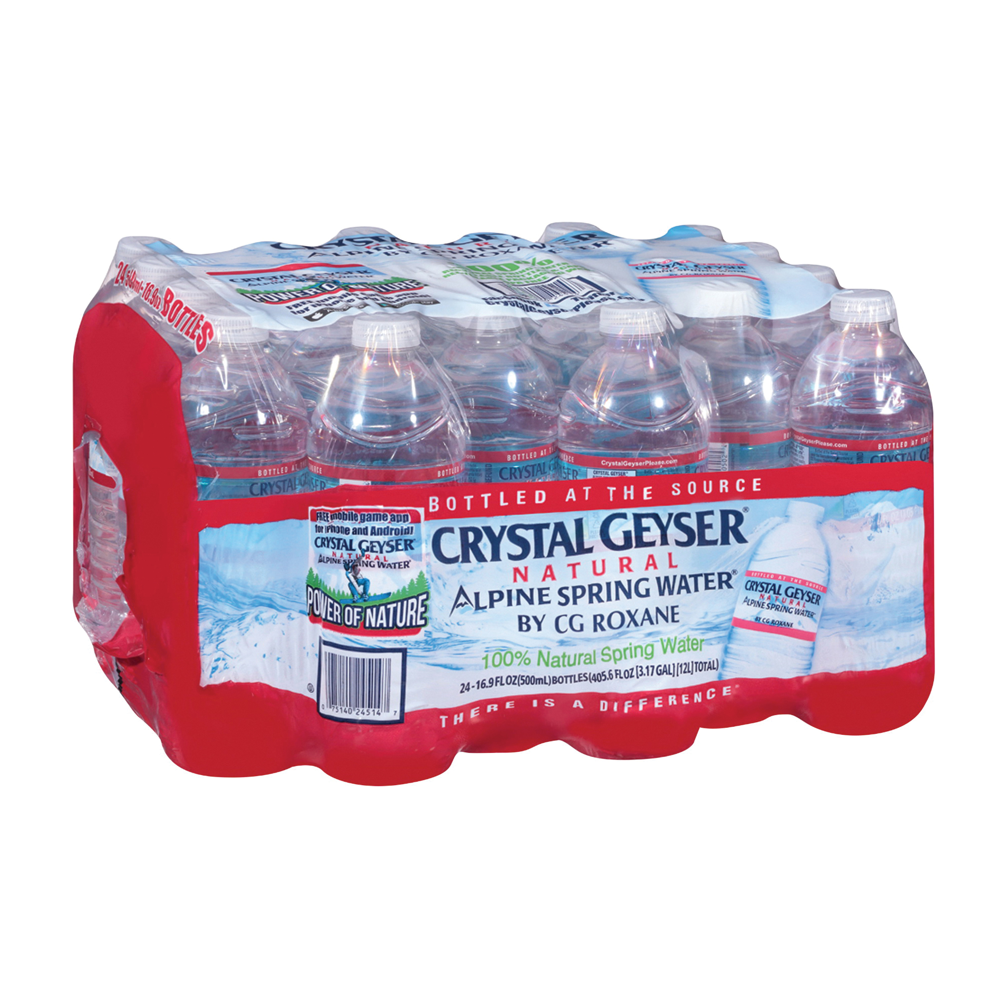 24514-7 Bottle Water, Liquid, Spring Flavor, 16.9 oz Bottle, 24 Pk
