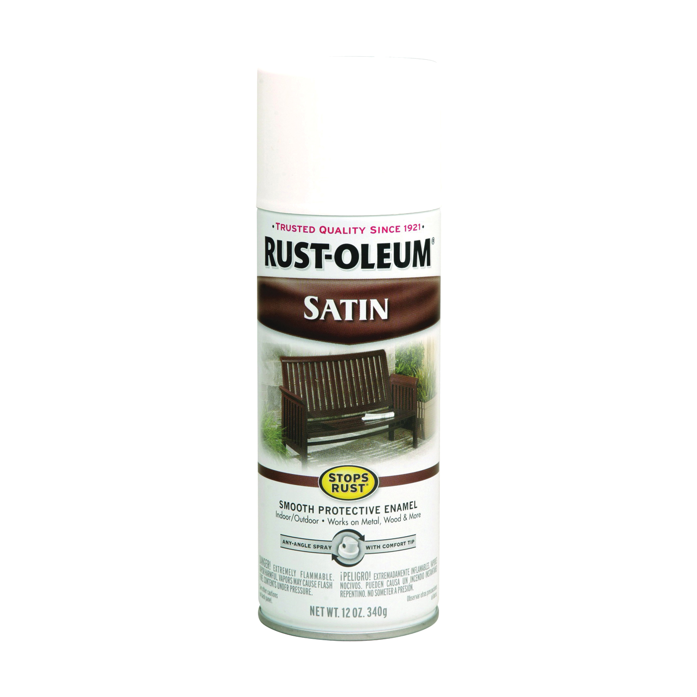 7791830 Rust Preventative Spray Paint, Low Satin, White, 12 oz, Can