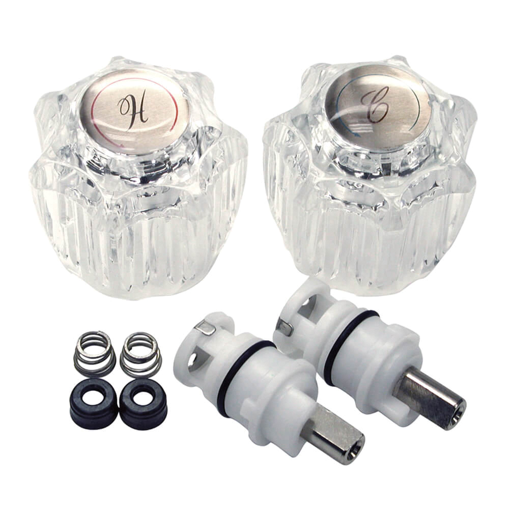 39675 Faucet Repair Trim Kit, Complete, Acrylic/Plastic/Rubber/Steel, Clear, 8 -Piece