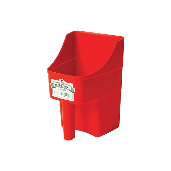 150408 Feed Scoop, 3 qt Capacity, Polypropylene, Red, 6-1/4 in L