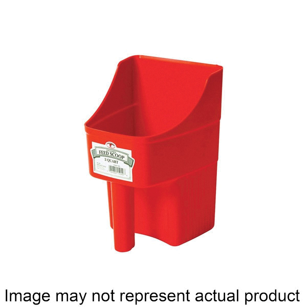 150408 Feed Scoop, 3 qt Capacity, Polypropylene, Red, 6-1/4 in L