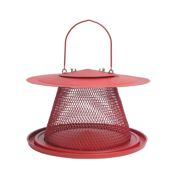 NO/NO C00322 Wild Bird Feeder, Cardinal, 2-1/2 lb, 1-Port/Perch, Metal, Red, Hanging