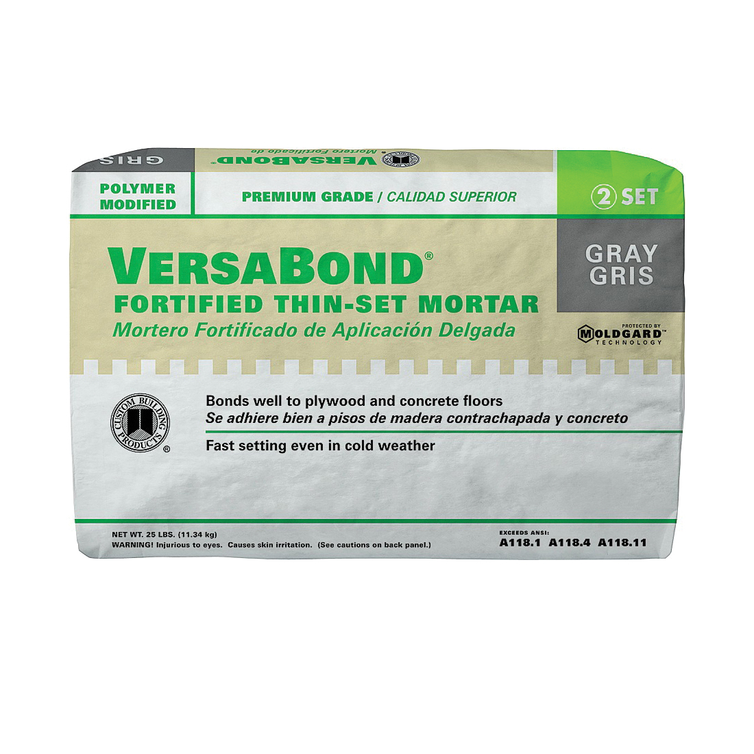 VersaBond Flex Series MTSG25 Thinset Mortar, Gray, Powder, 25 lb Bag