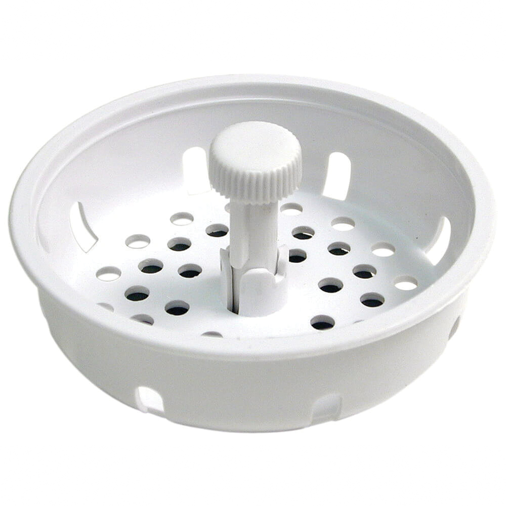 86792 Basket Strainer, 3-1/4 in Dia, Plastic, For: 3-1/4 in Drain Opening Sink