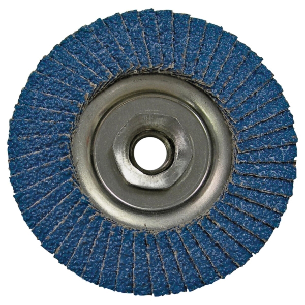 30824 Flap Disc, 4 in Dia, 5/8-11 Arbor, Non-Woven, 80 Grit, Medium, Zirconia Alumina Abrasive