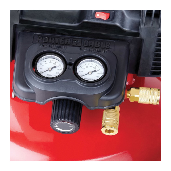 Porter-Cable C2002-WK Electric Air Compressor Kit, Tool Only, 6 gal Tank, 0.8 hp, 120 V, 150 psi Pressure, 2.6 scfm Air