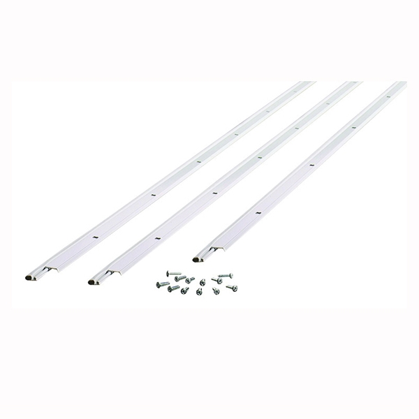 Building Products 01958 Jamb Weatherstrip Kit, 5/8 in W, 3/16 in Thick, 84 in L, Aluminum/Vinyl, White