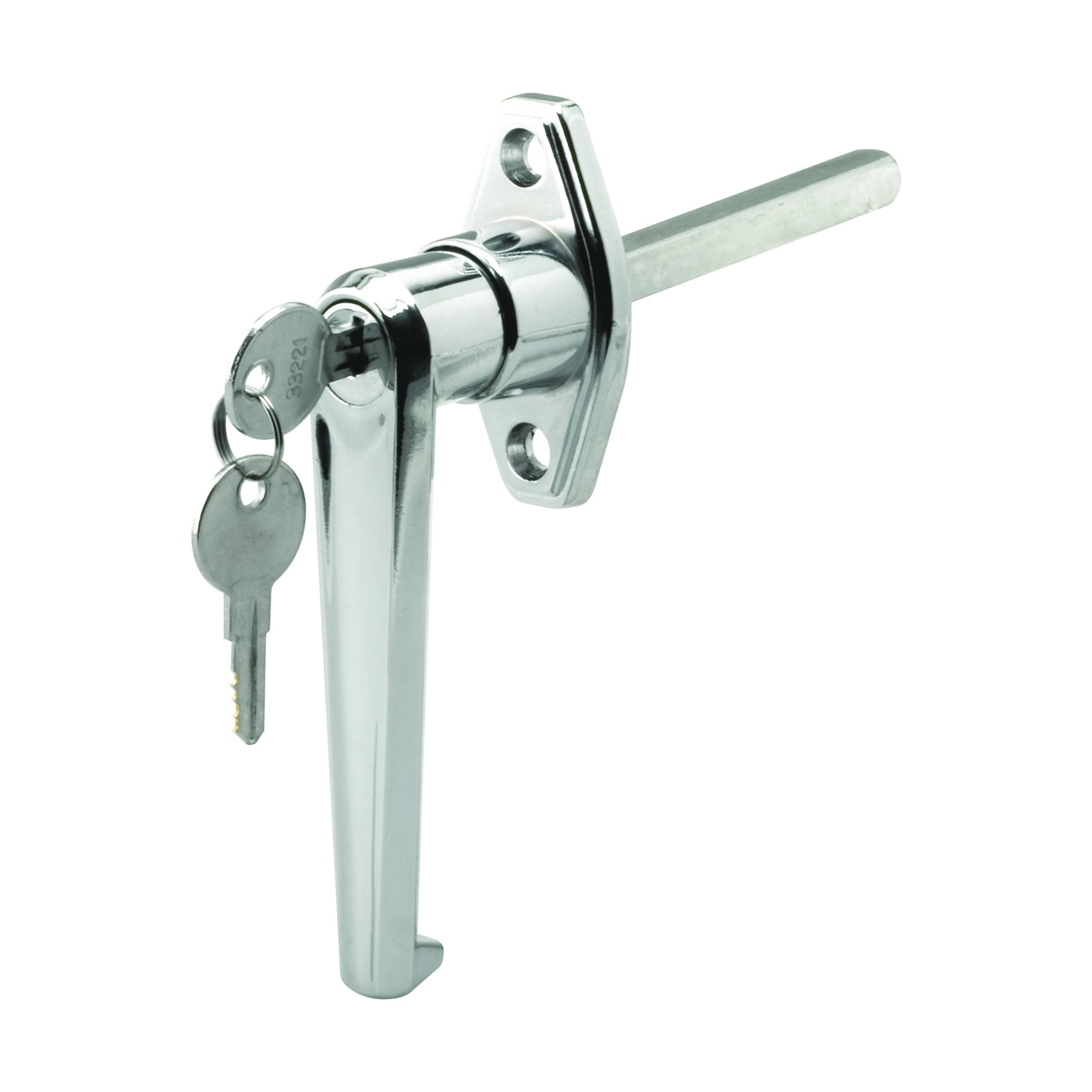 Prime-Line GD 52123 Garage Door Lock, 5/16 in L Shaft, Zinc, Chrome