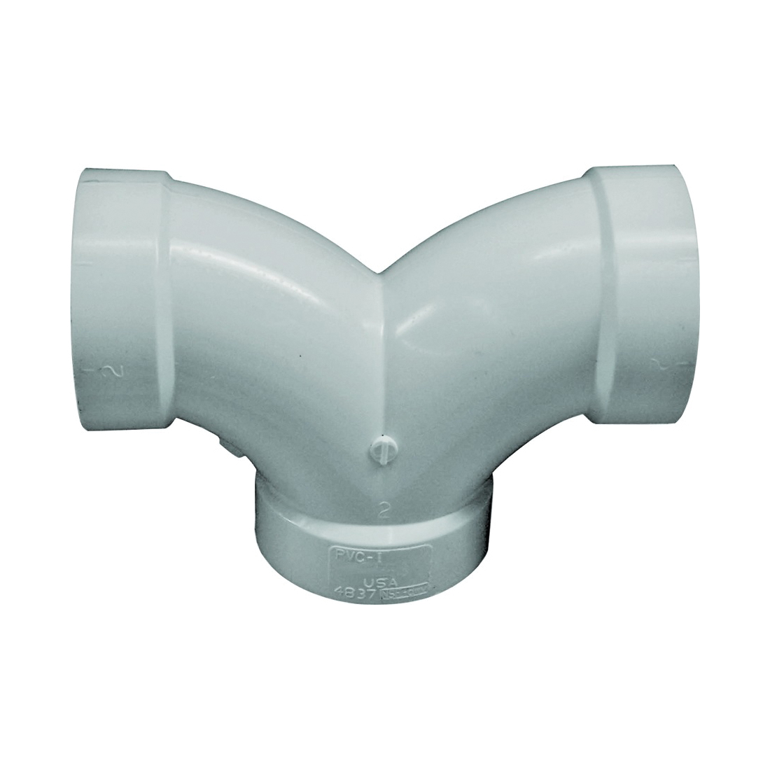 700 Series 70726 Double Pipe Elbow, 2 in, Hub, 90 deg Angle, PVC, SCH 40 Schedule