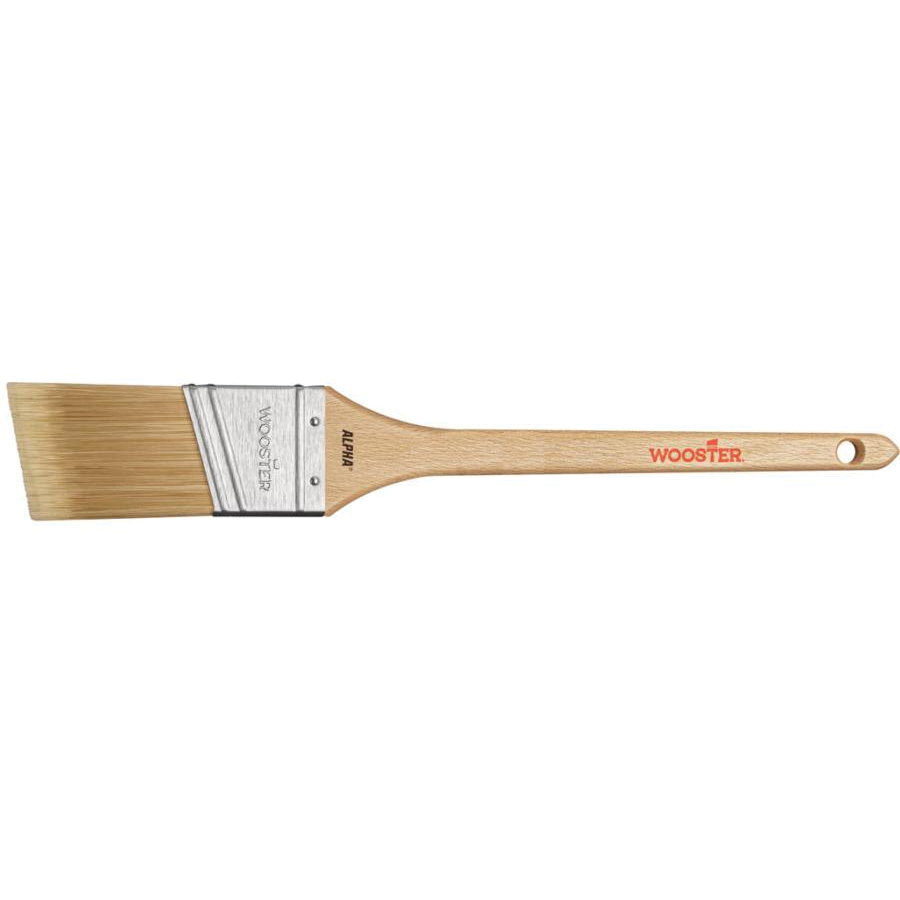 Alpha 4230-1 1/2 Paint Brush, 1-1/2 in W, 2-3/16 in L Bristle, Synthetic Fabric Bristle, Thin Angular Handle
