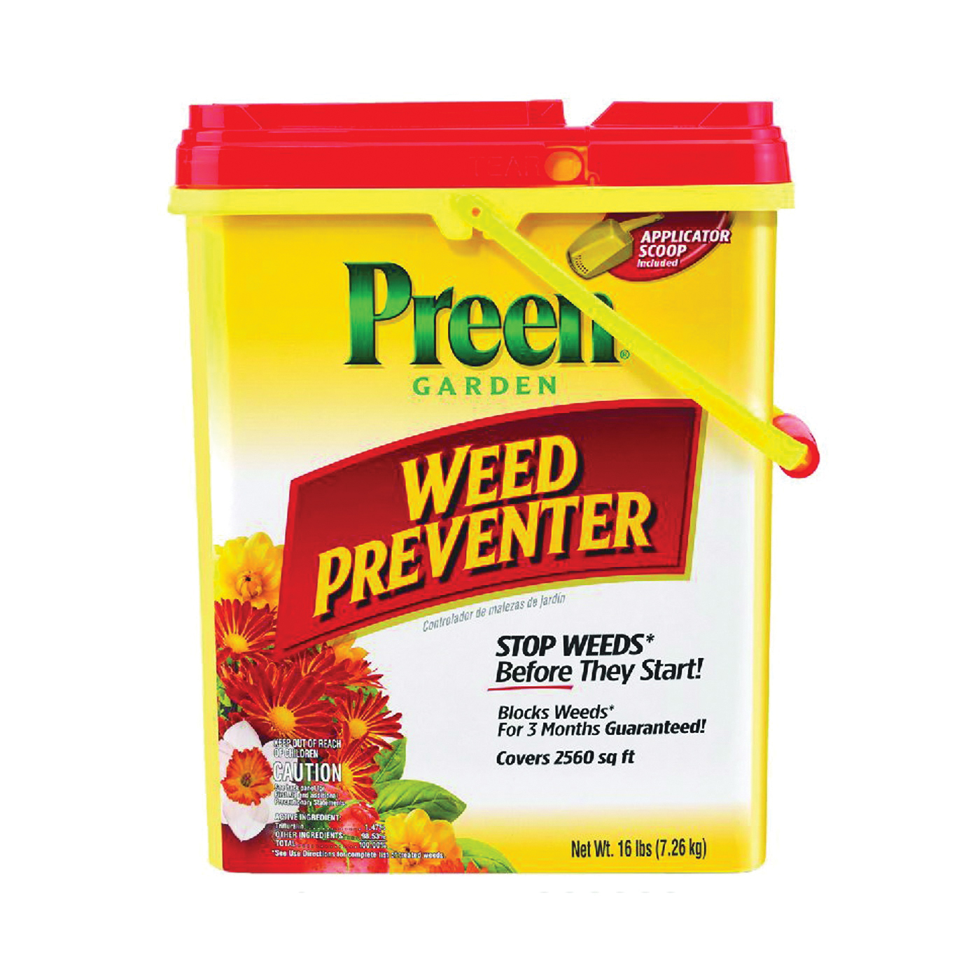 24-63800 Weed Preventer, 16 lb Bottle, Granular