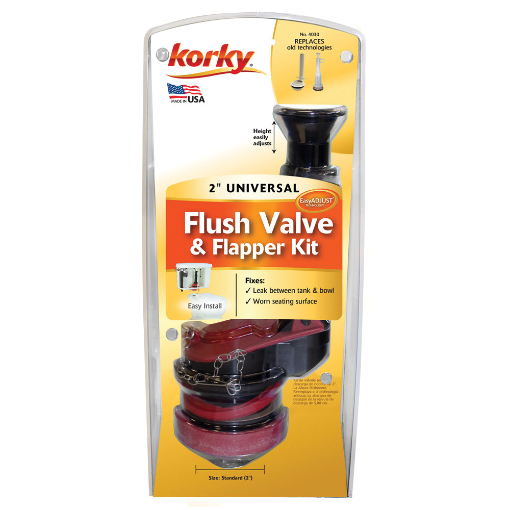 4030PK Flush Valve Kit, 1.28, 1.6, 3.5 and 5 gpf Flush, Plastic/Rubber