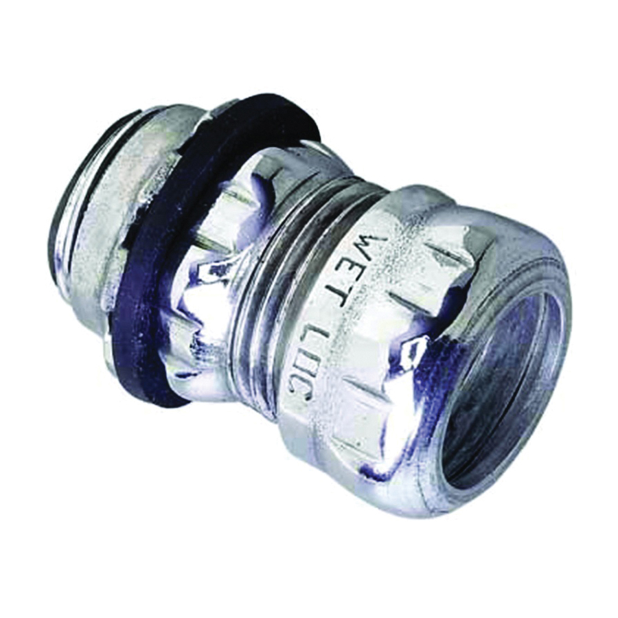 62515 EMT Rain-Tight Connector, 1-1/2 in Compression, Steel, 1/PK