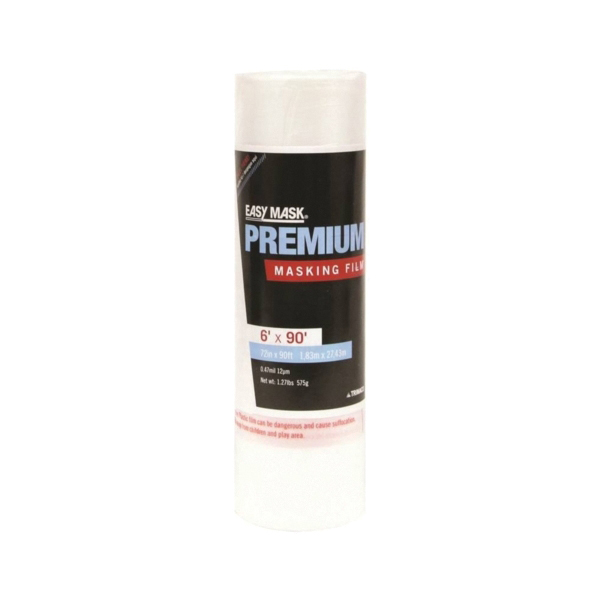 47290 Masking Film, 1/2 mil Thick, 90 ft L, 72 in W, Clear