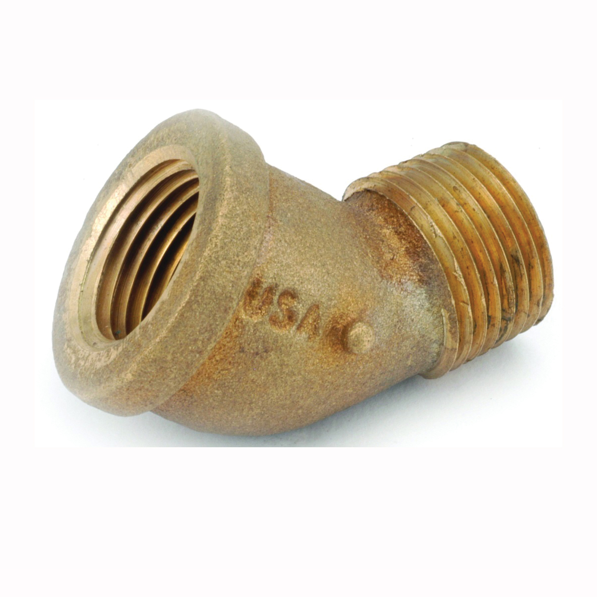 Anderson Metals 738124-12 Street Pipe Elbow, 3/4 in, FIP x MIP, 45 deg Angle, Brass, Rough, 200 psi Pressure - 1