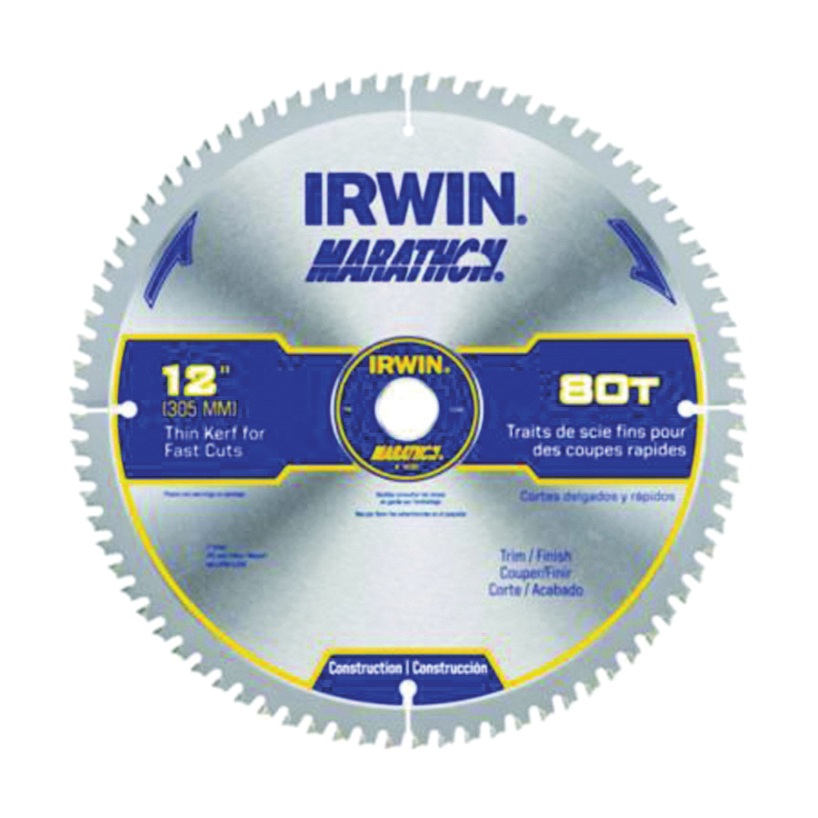 14083 Table Saw Blade, Multi Material , 12 in Dia, 1 in Arbor, 80-Teeth, Carbide Cutting Edge