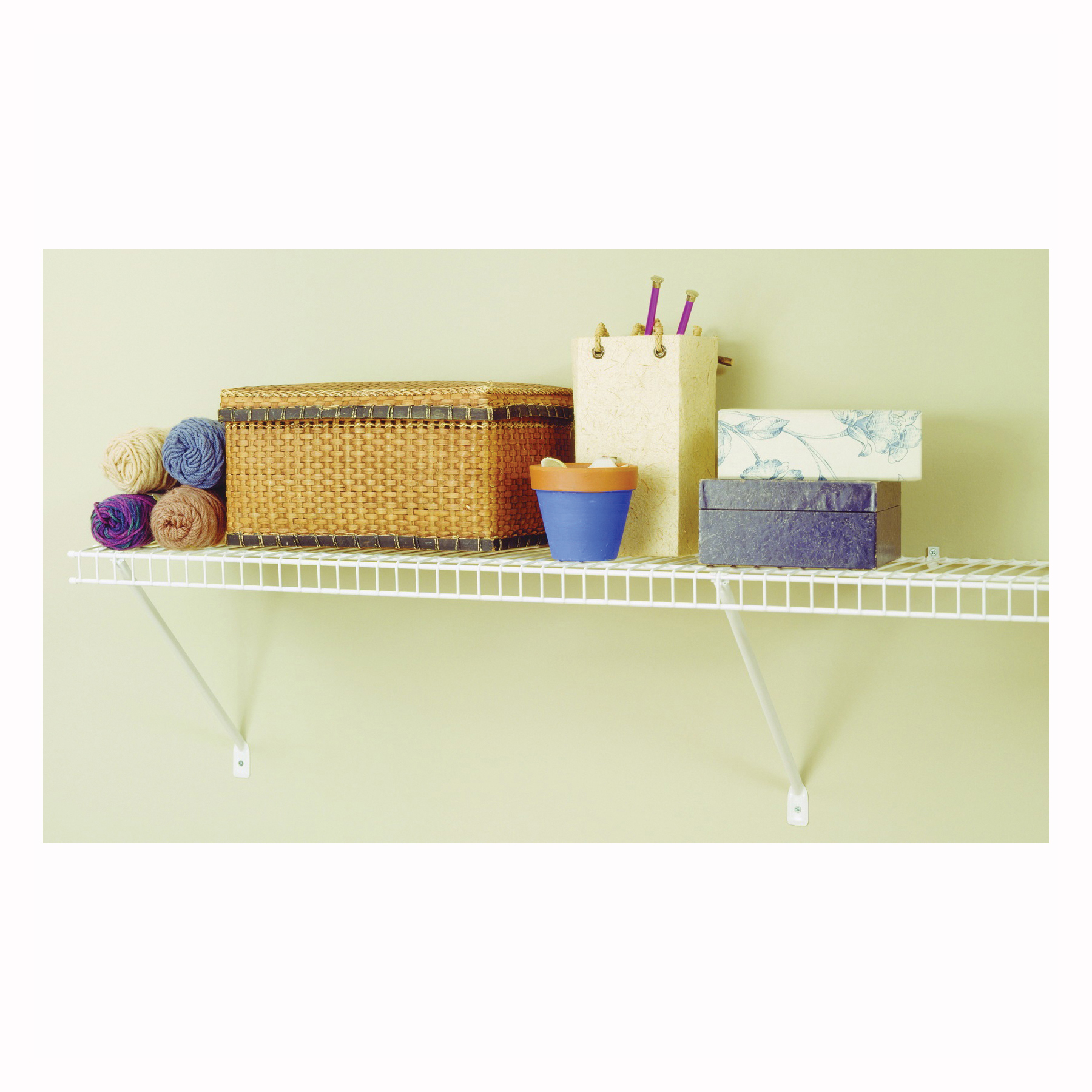 1061 Shelf Kit, 72 in L, 12 in W, Steel, White