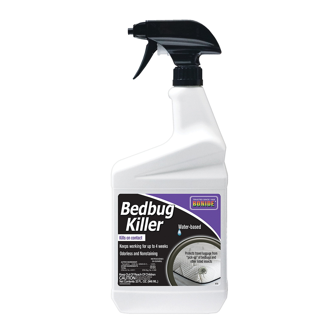 573 Bedbug Killer, Liquid, Spray Application, 1 qt Bottle