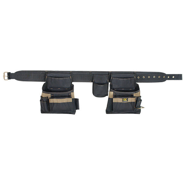 CLC TOOL WORKS 1604 4-Piece Carpenter's Combo Tool Belt, 29 to 46 in Waist, Polyester, Black/Khaki, 16-Pocket - 2