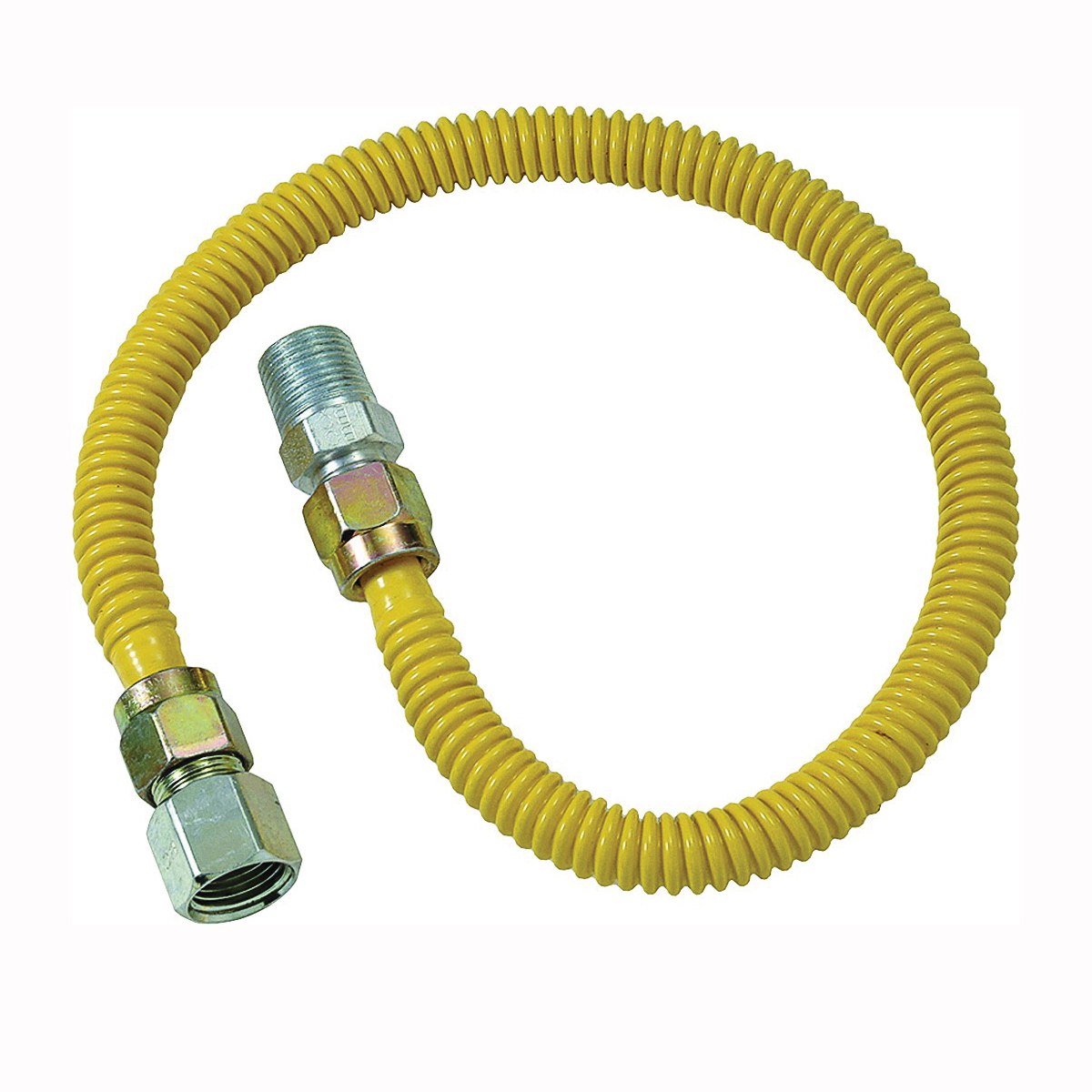 ProCoat Series CSSD54-60 Gas Connector, 1/2 in, MIP x FIP, Stainless Steel, Polymer-Coated, 60 in L