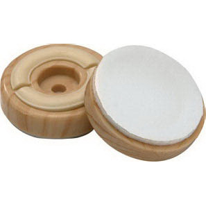 3692 Furniture Pad, Round, 1-1/4 in Dimensions, Plastic, Woodgrain, 8/PK