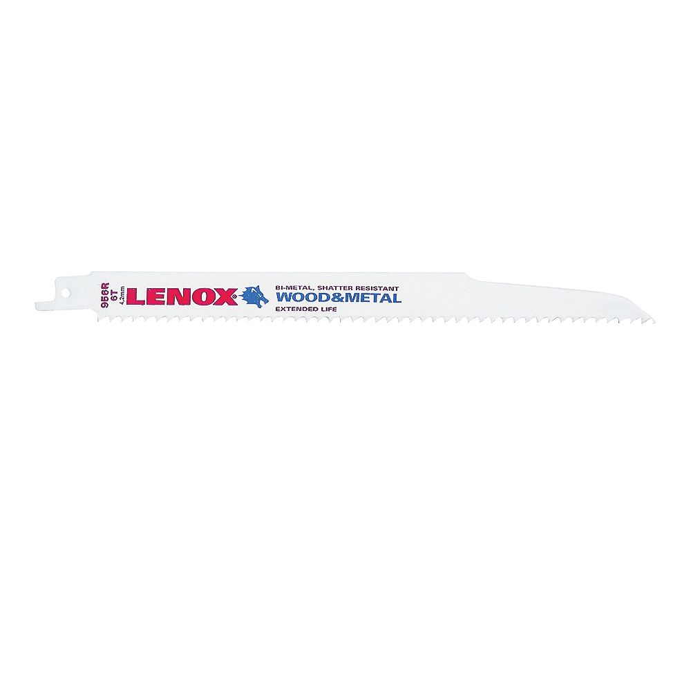 20587S956R Reciprocating Saw Blade, 3/4 in W, 9 in L, 6 TPI, Bi-Metal Cutting Edge