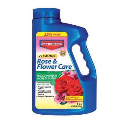 BioAdvanced 701100A Rose and Flower Fertilizer, 5 lb Bottle, Granular, 6-9-6 N-P-K Ratio - 1