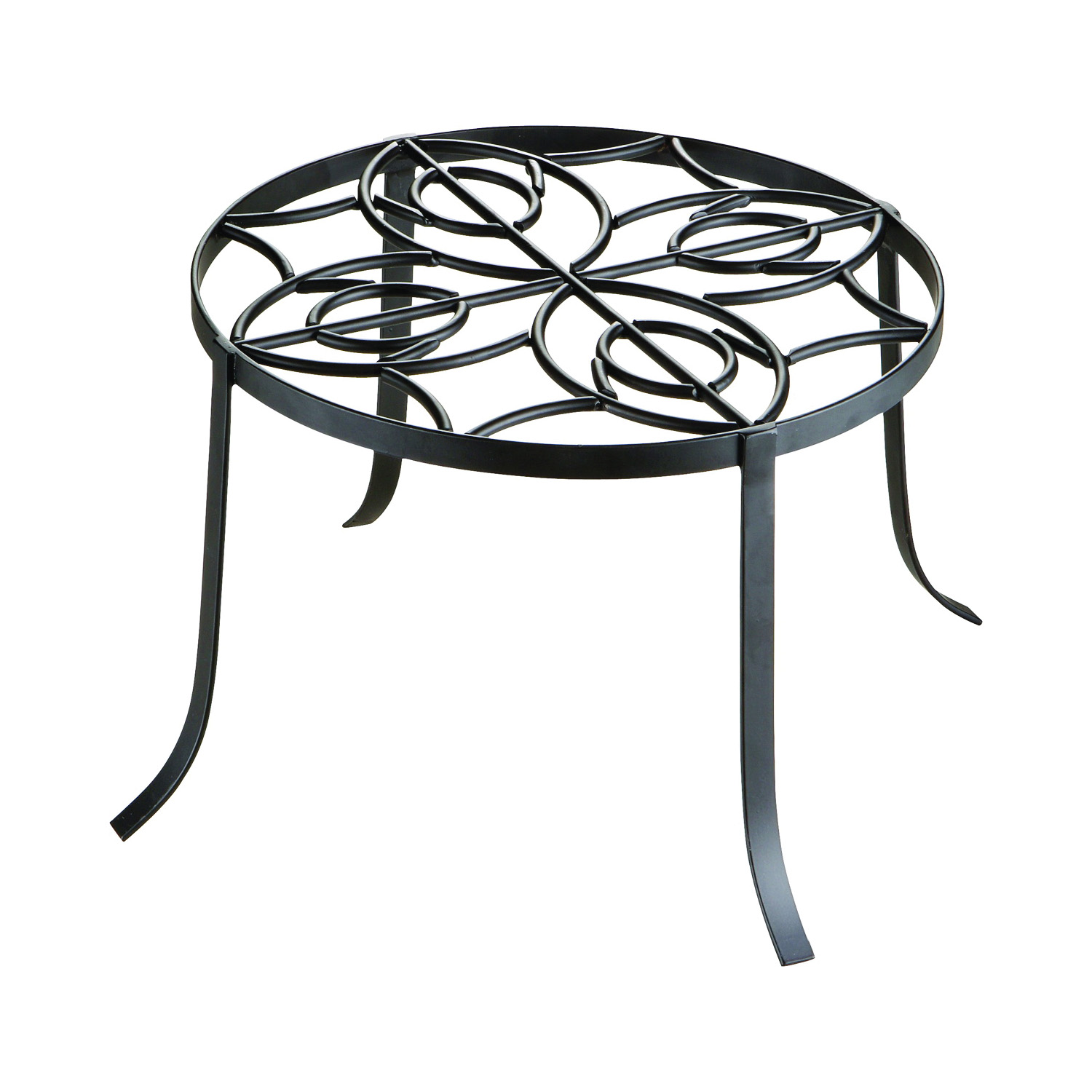 W52873-3L Planter Stand, 12 in OAW, 8-1/2 in OAH, Iron, Black, Powder-Coated